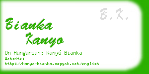 bianka kanyo business card